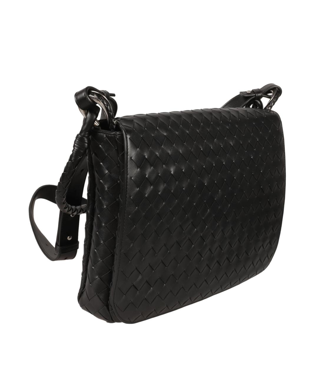 BOTTEGA VENETA Черная кожаная сумка на плечо, фото 3