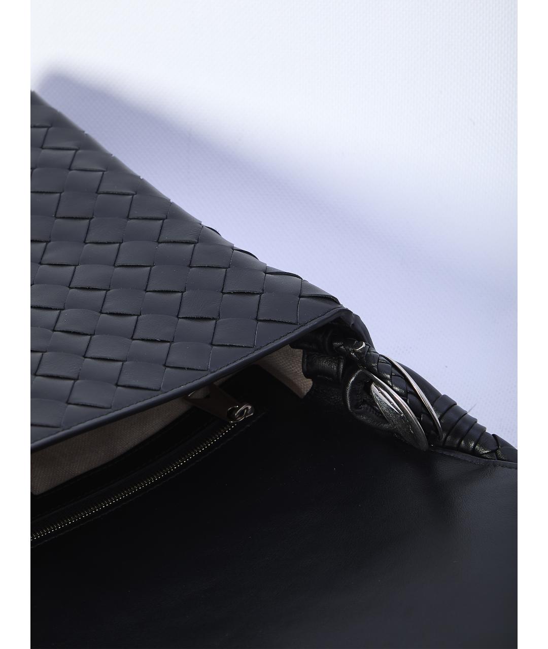 BOTTEGA VENETA Черная кожаная сумка на плечо, фото 4