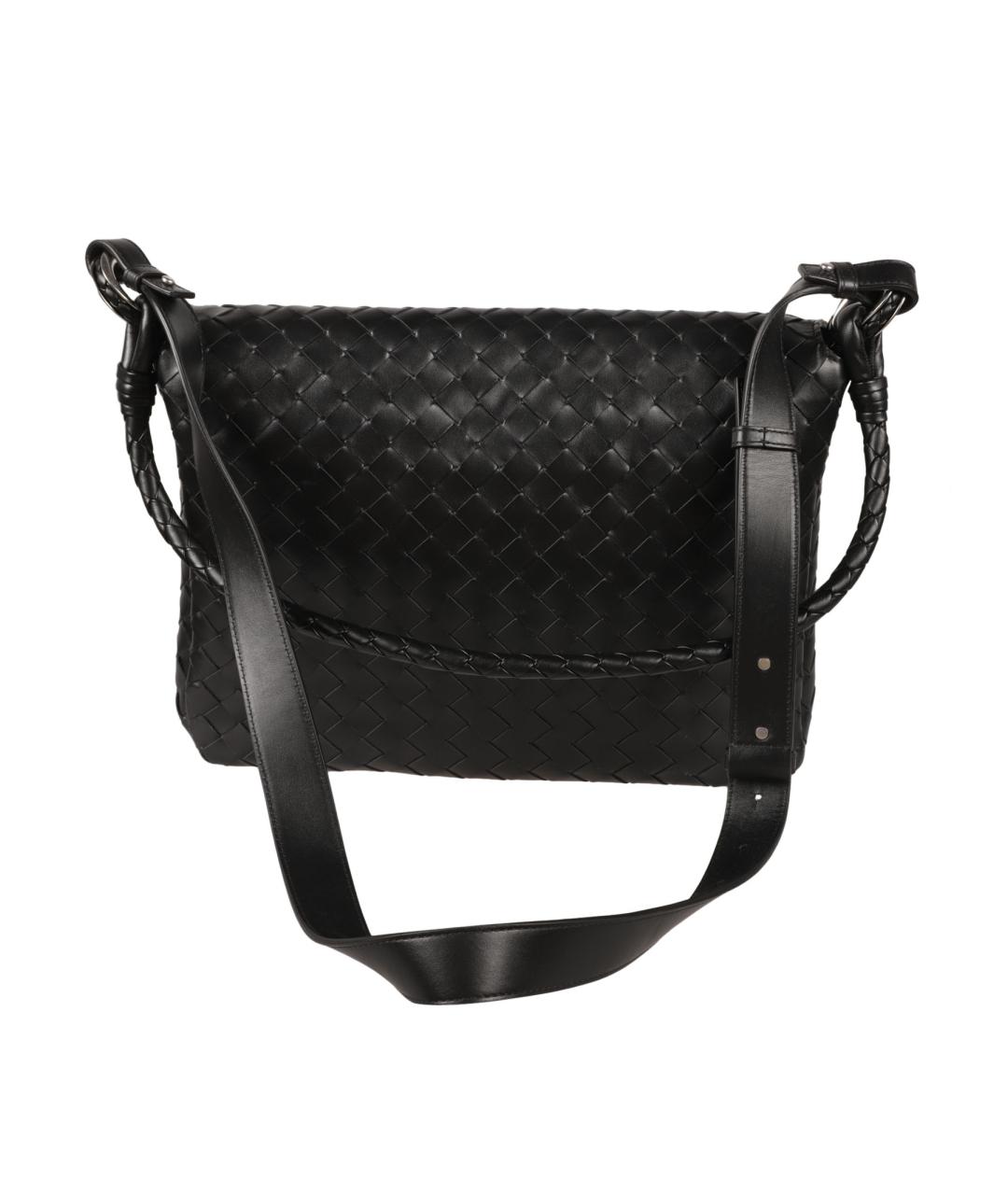 BOTTEGA VENETA Черная кожаная сумка на плечо, фото 2