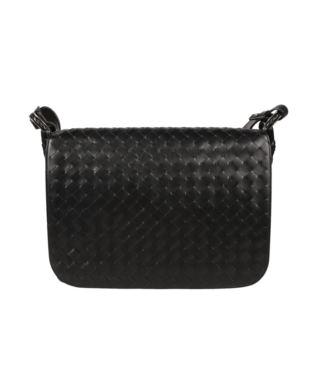 BOTTEGA VENETA Черная кожаная сумка на плечо, фото 1