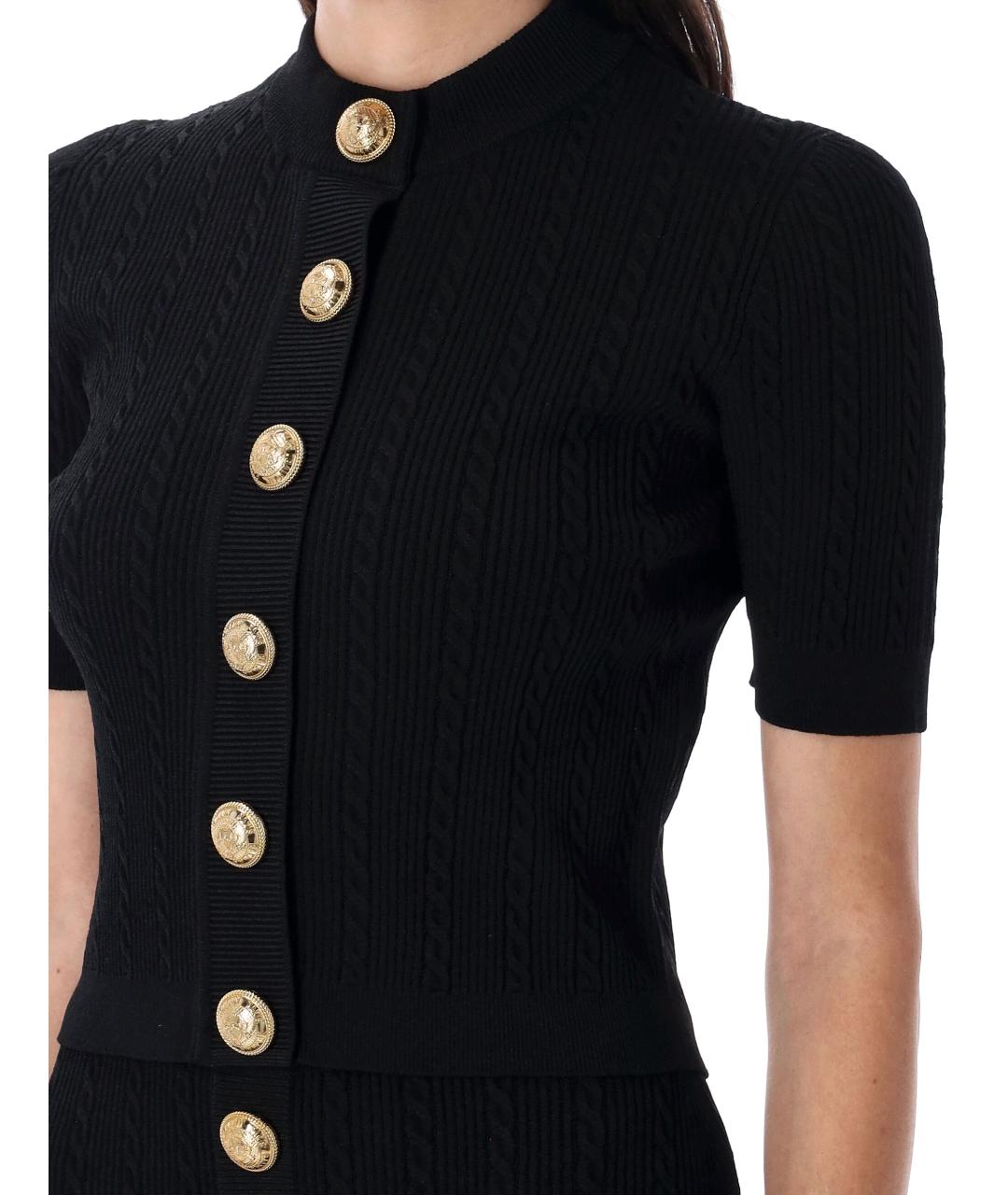 BALMAIN Черный вискозный кардиган, фото 3