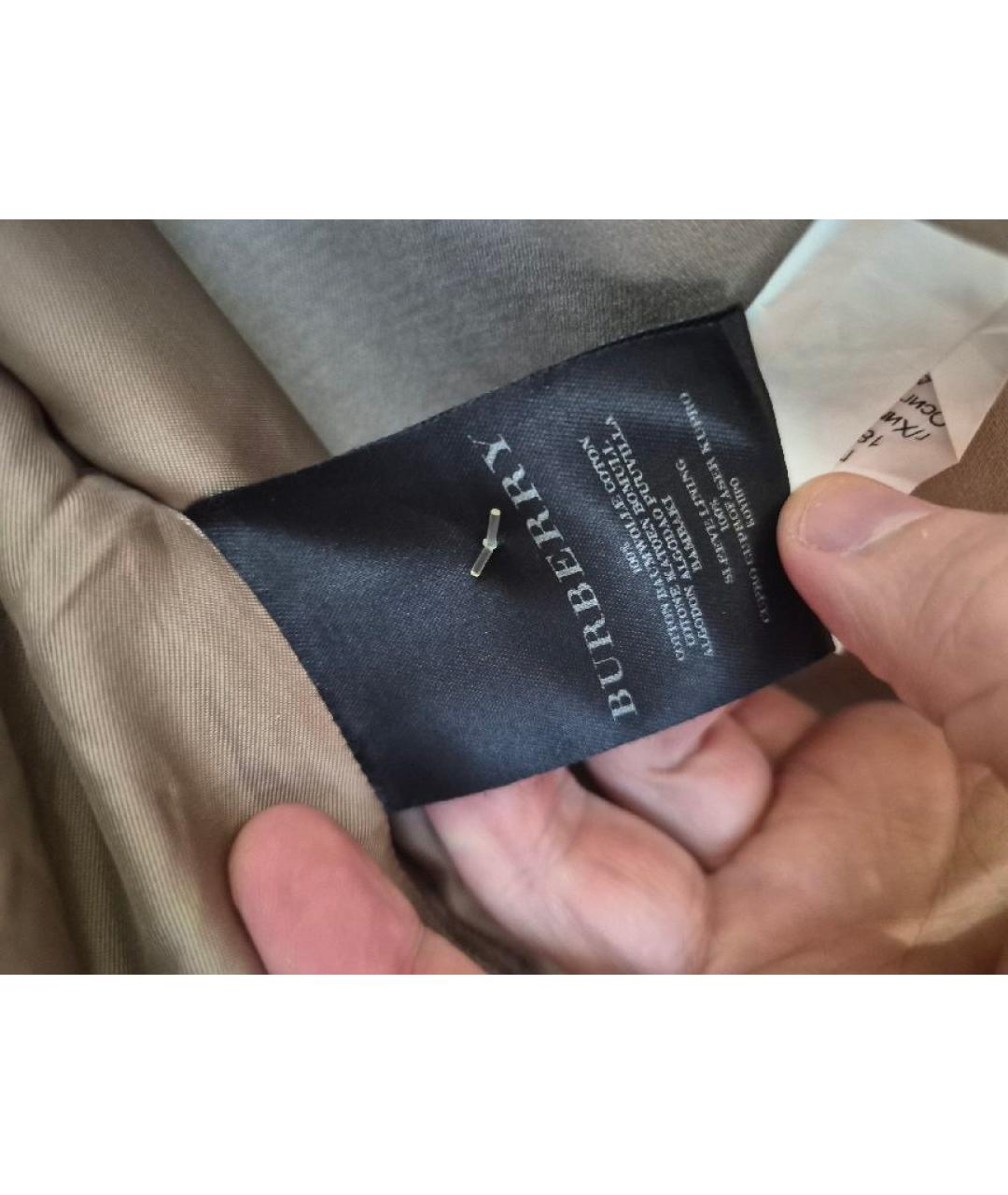 BURBERRY Бежевый хлопковый тренч/плащ, фото 9