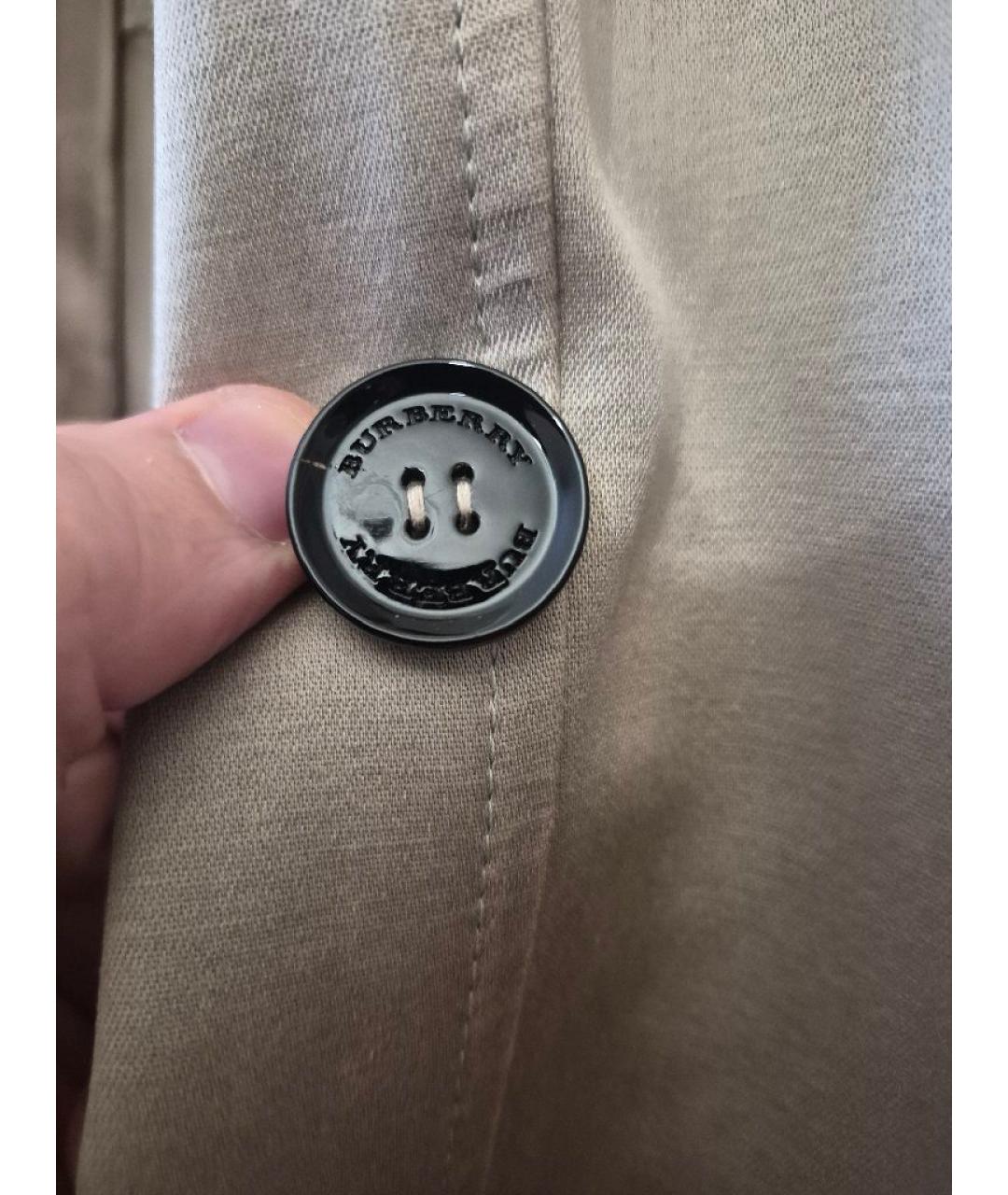 BURBERRY Бежевый хлопковый тренч/плащ, фото 8