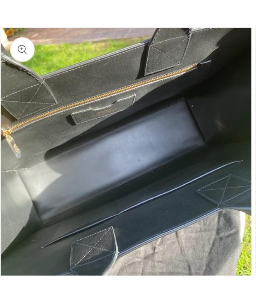 DOLCE&GABBANA Черная кожаная сумка тоут, фото 4