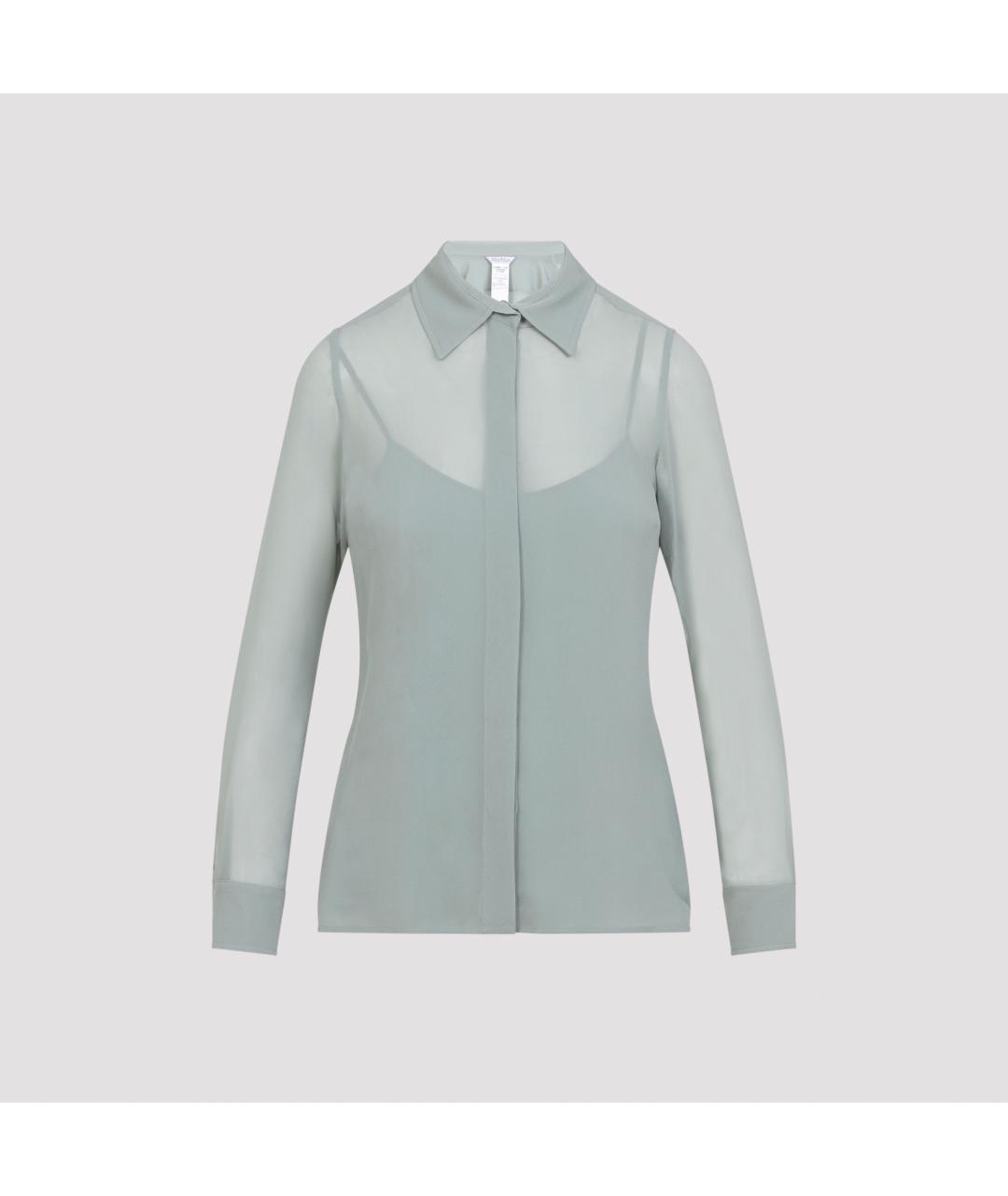 MAX MARA Бирюзовая шелковая рубашка, фото 2