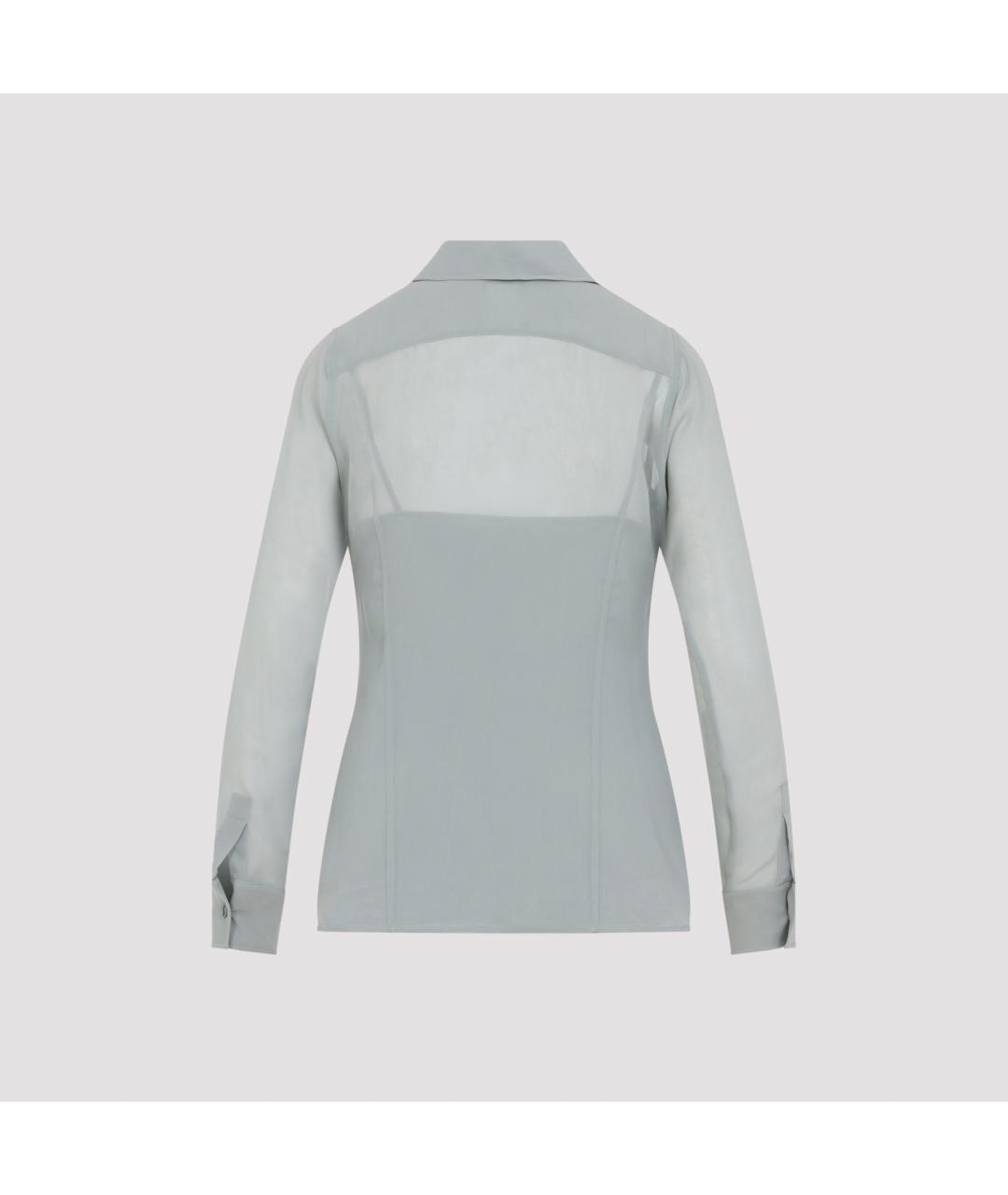 MAX MARA Бирюзовая шелковая рубашка, фото 3