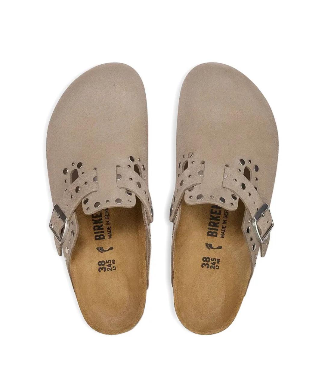 BIRKENSTOCK Бежевые замшевые мюли, фото 3