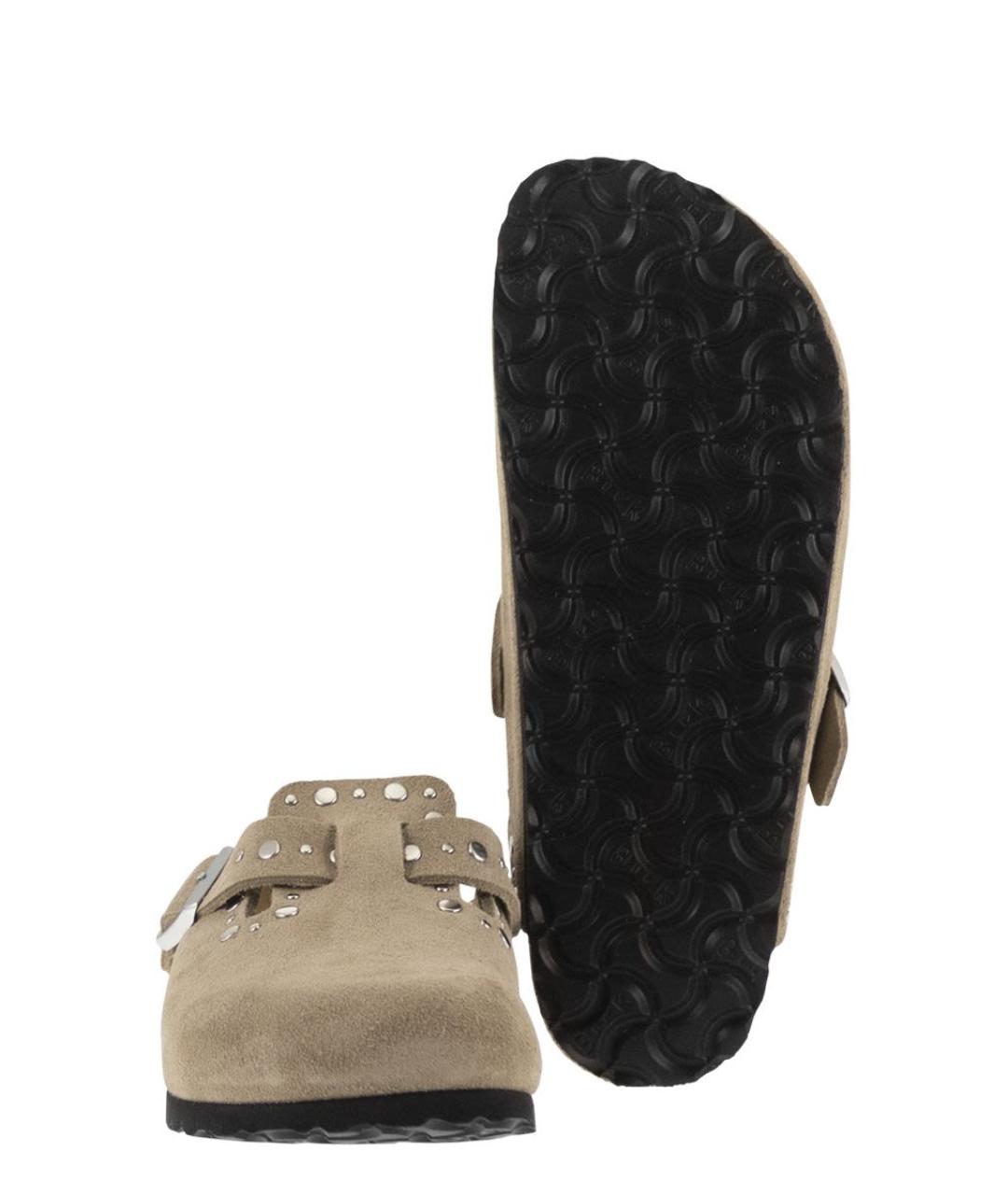 BIRKENSTOCK Бежевые замшевые мюли, фото 5