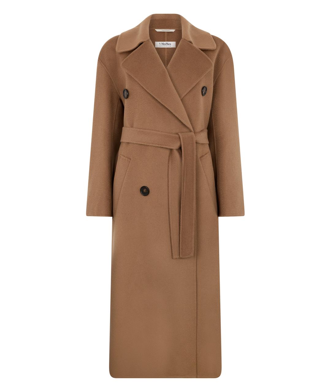 'S MAX MARA Коричневое шерстяное пальто, фото 1