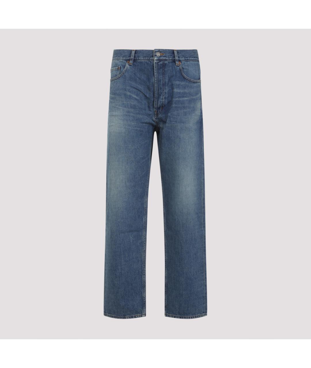 SAINT LAURENT Синие хлопковые повседневные брюки, фото 2