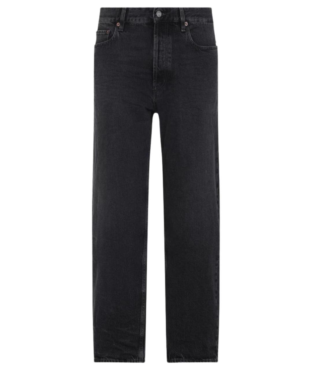 SAINT LAURENT Черные хлопковые прямые джинсы, фото 1