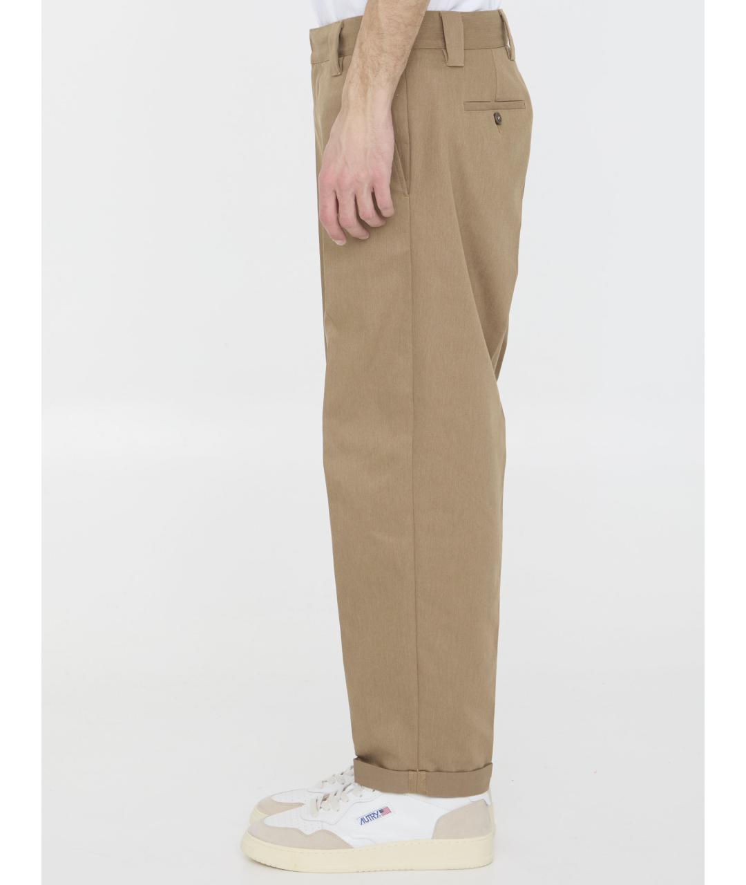 GOLDEN GOOSE DELUXE BRAND Бежевые хлопковые повседневные брюки, фото 3
