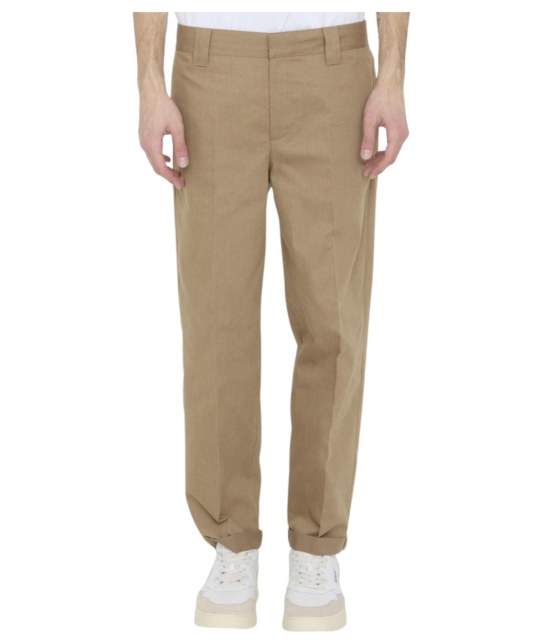 GOLDEN GOOSE DELUXE BRAND Бежевые хлопковые повседневные брюки, фото 1