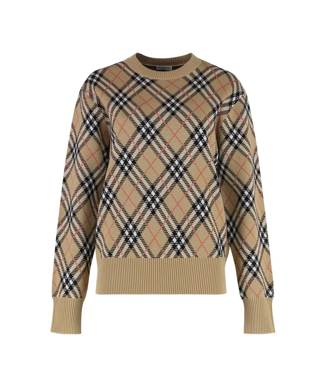 BURBERRY Бежевый шерстяной джемпер / свитер, фото 1