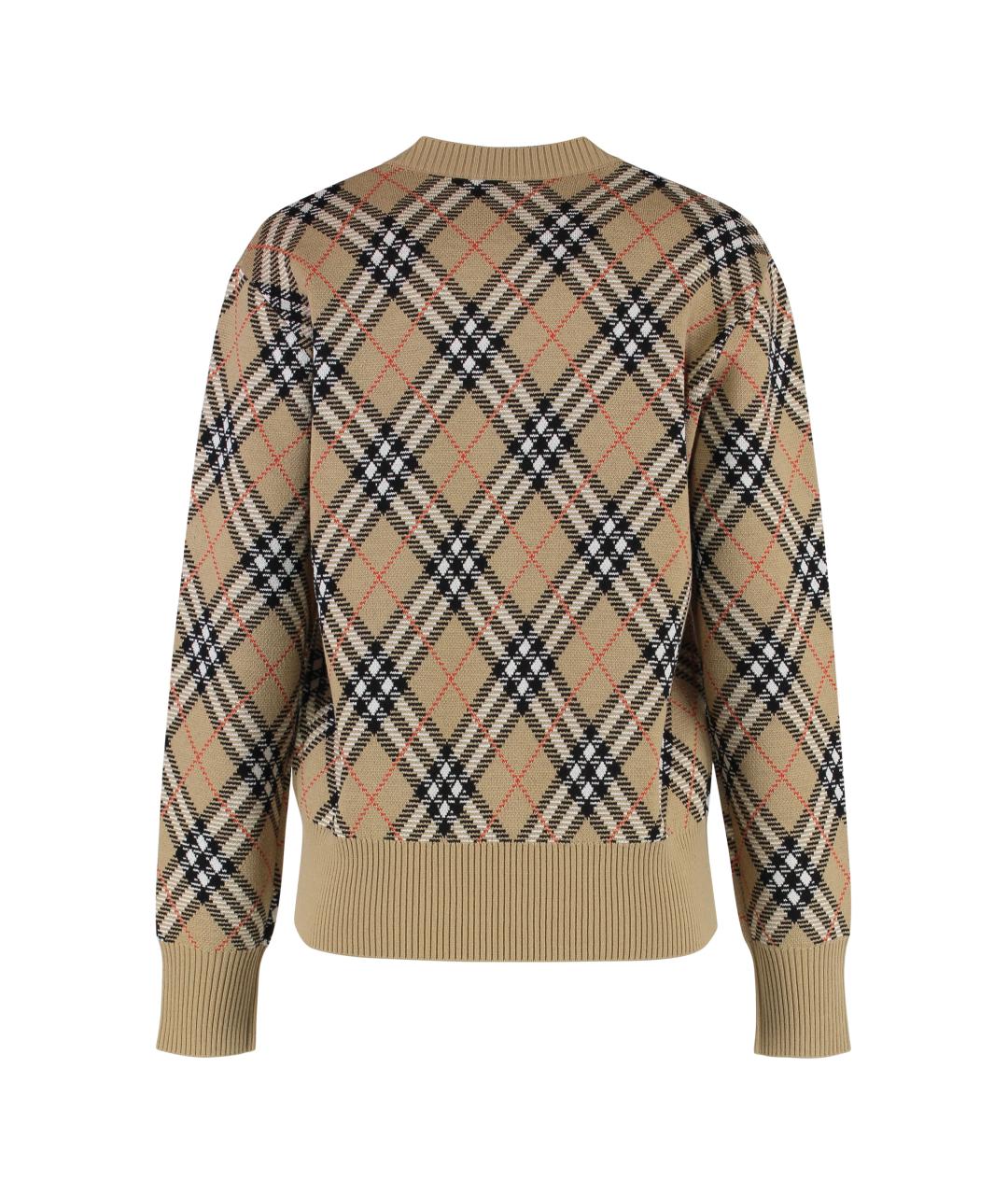BURBERRY Бежевый шерстяной джемпер / свитер, фото 2