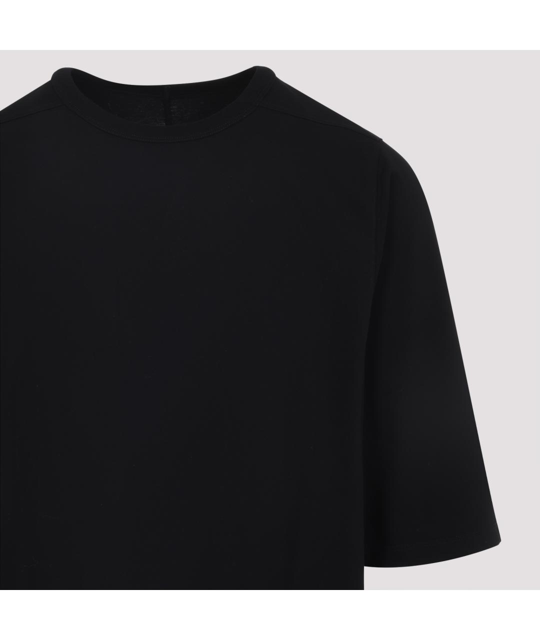 RICK OWENS Черная хлопковая футболка, фото 4