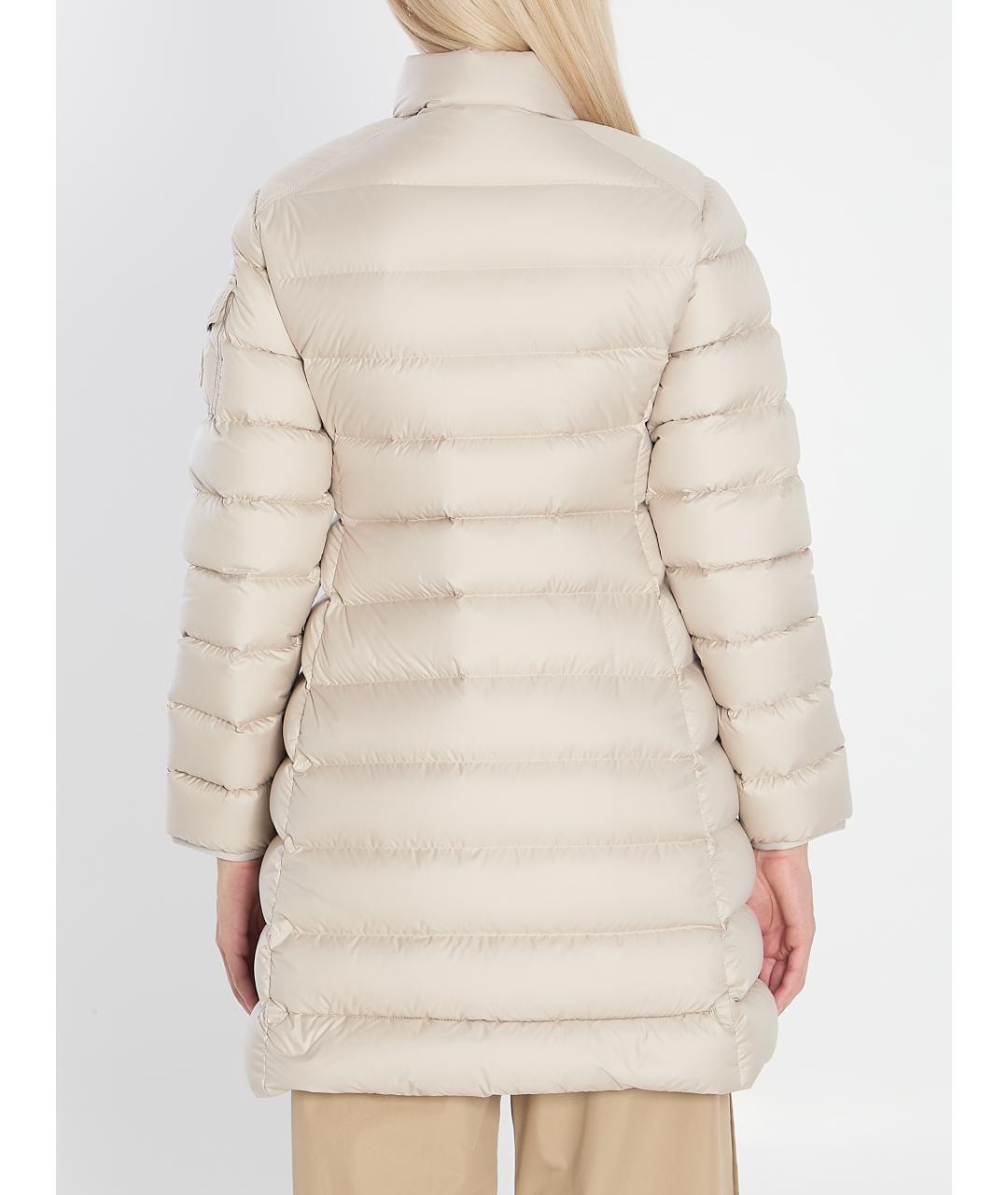 MONCLER Бежевое полиэстеровое пальто, фото 4