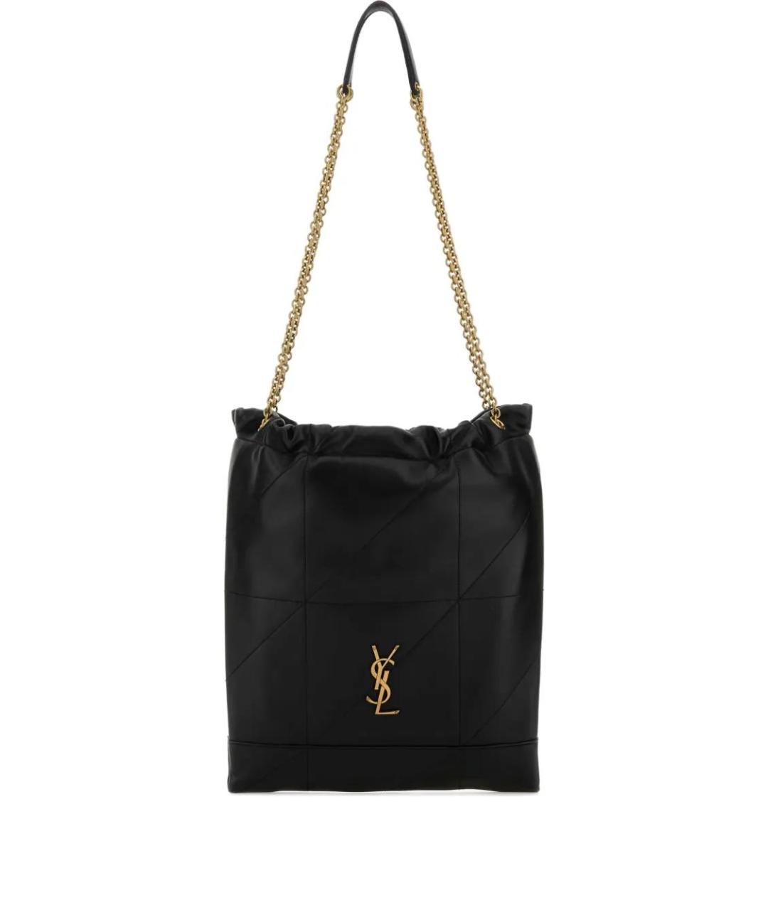 SAINT LAURENT Черная кожаная сумка тоут, фото 1