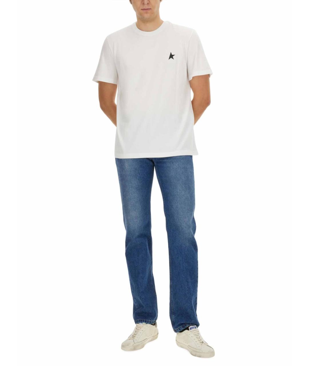 GOLDEN GOOSE DELUXE BRAND Белая хлопковая футболка, фото 4