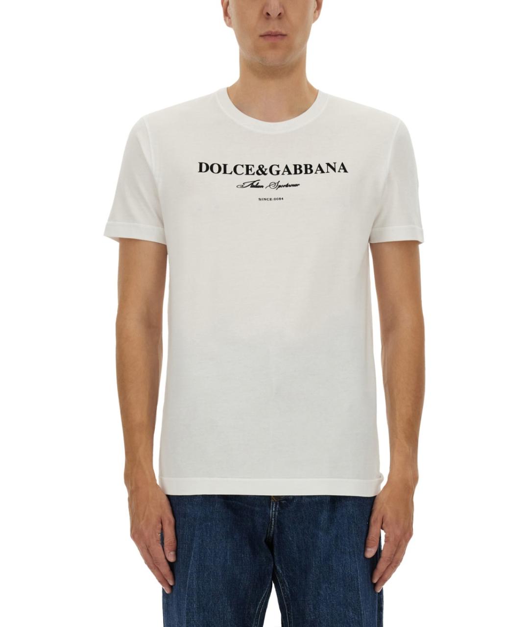 DOLCE&GABBANA Белая хлопковая футболка, фото 1