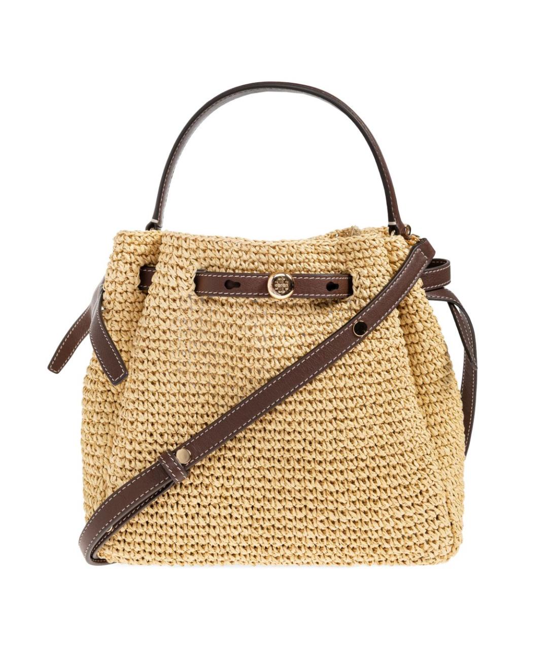 TORY BURCH Бежевая плетеная сумка с короткими ручками, фото 1