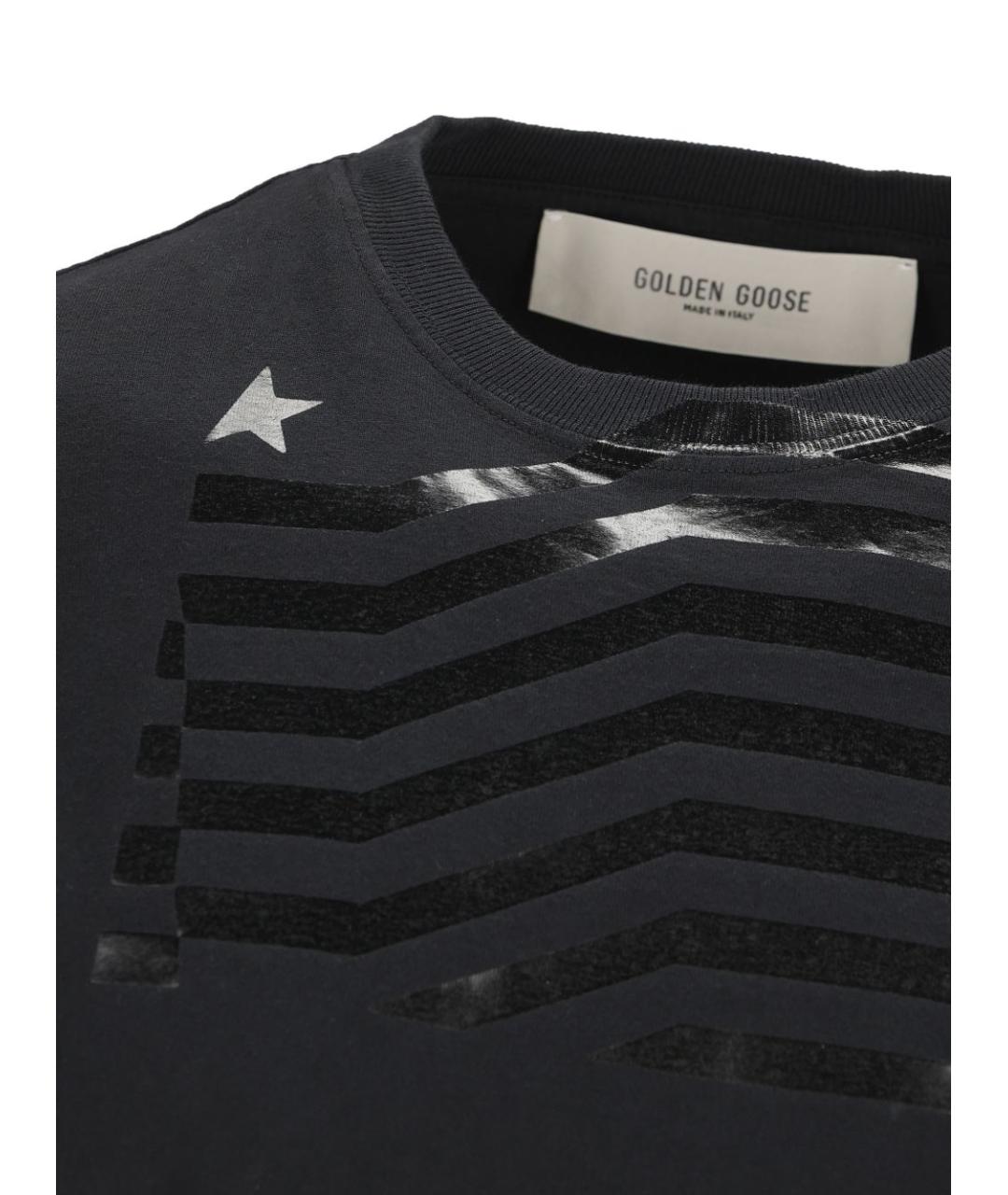 GOLDEN GOOSE DELUXE BRAND Черная хлопковая футболка, фото 3