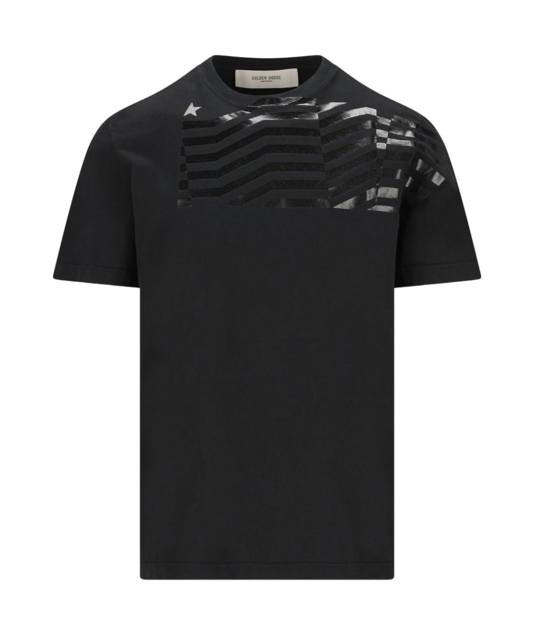 GOLDEN GOOSE DELUXE BRAND Черная хлопковая футболка, фото 1