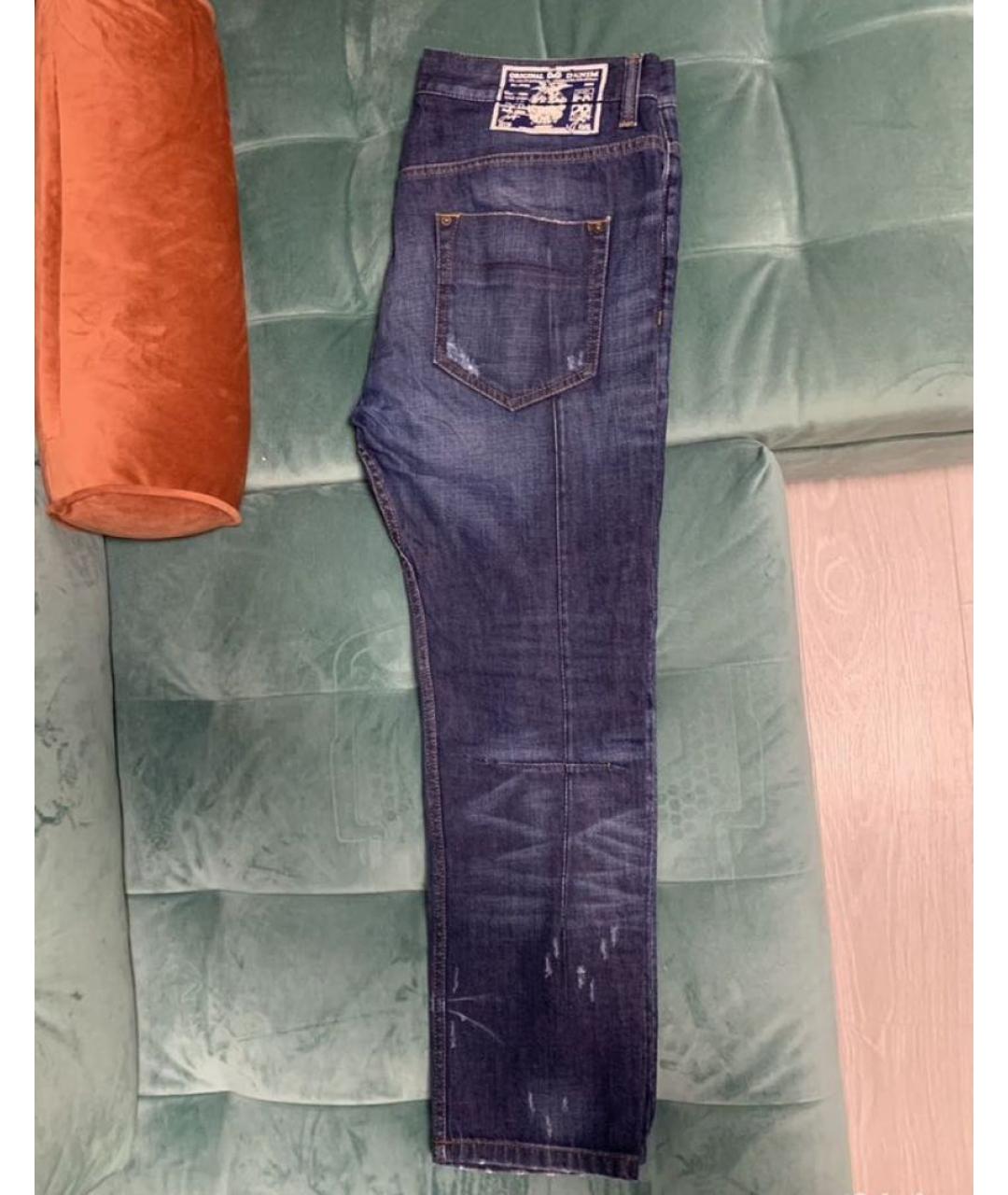 DOLCE&GABBANA Темно-синие хлопковые прямые джинсы, фото 3