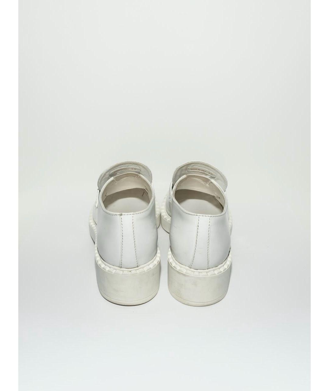 PRADA Белые кожаные лоферы, фото 4