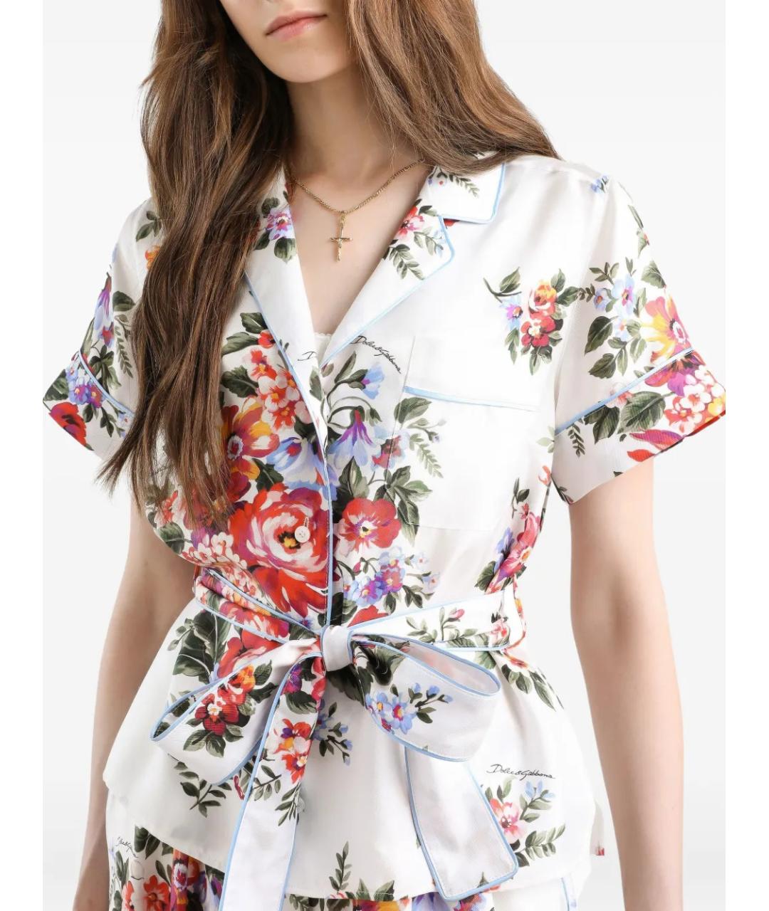 DOLCE&GABBANA Белая шелковая рубашка, фото 4