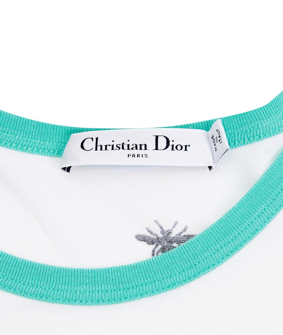 CHRISTIAN DIOR Белая хлопковая футболка, фото 3