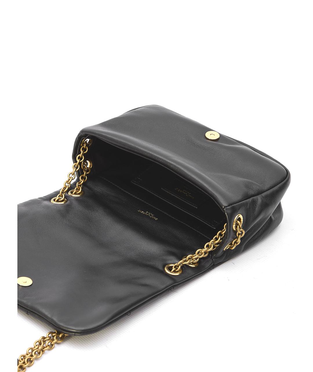 SAINT LAURENT Черная кожаная сумка через плечо, фото 4