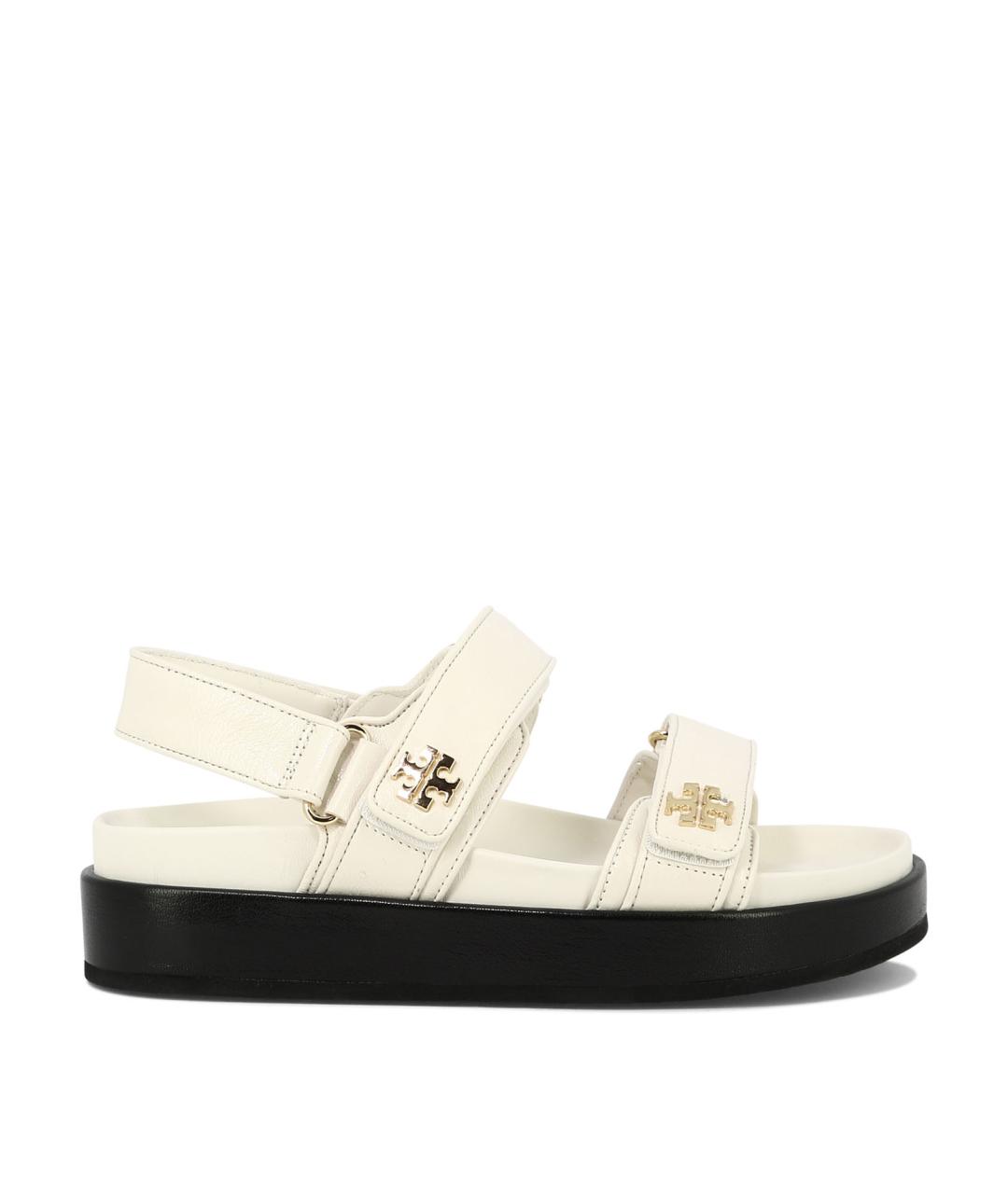 TORY BURCH Бежевые кожаные сандалии, фото 1