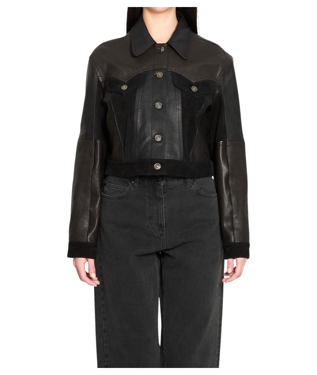 VERSACE Черная кожаная куртка, фото 1