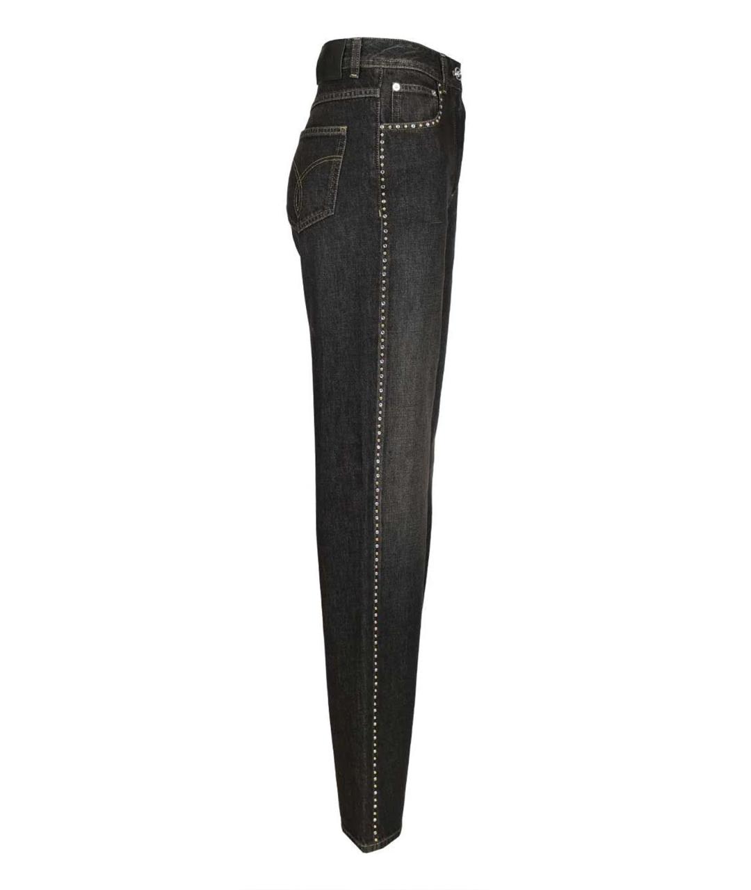 VERSACE Черные хлопковые прямые джинсы, фото 3