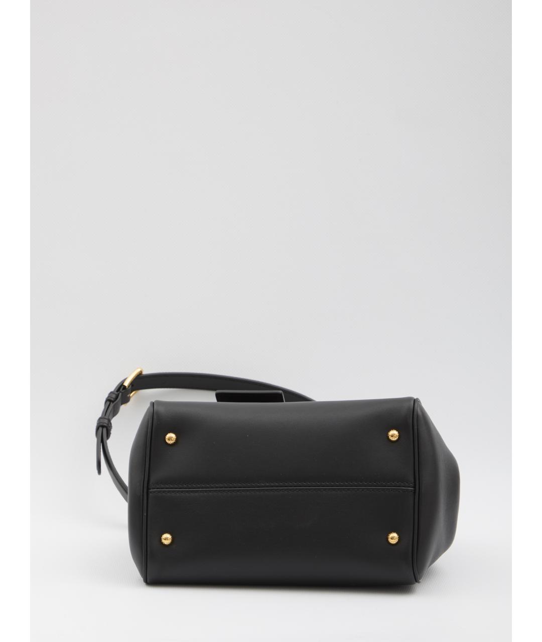 DOLCE&GABBANA Черная кожаная сумка тоут, фото 3