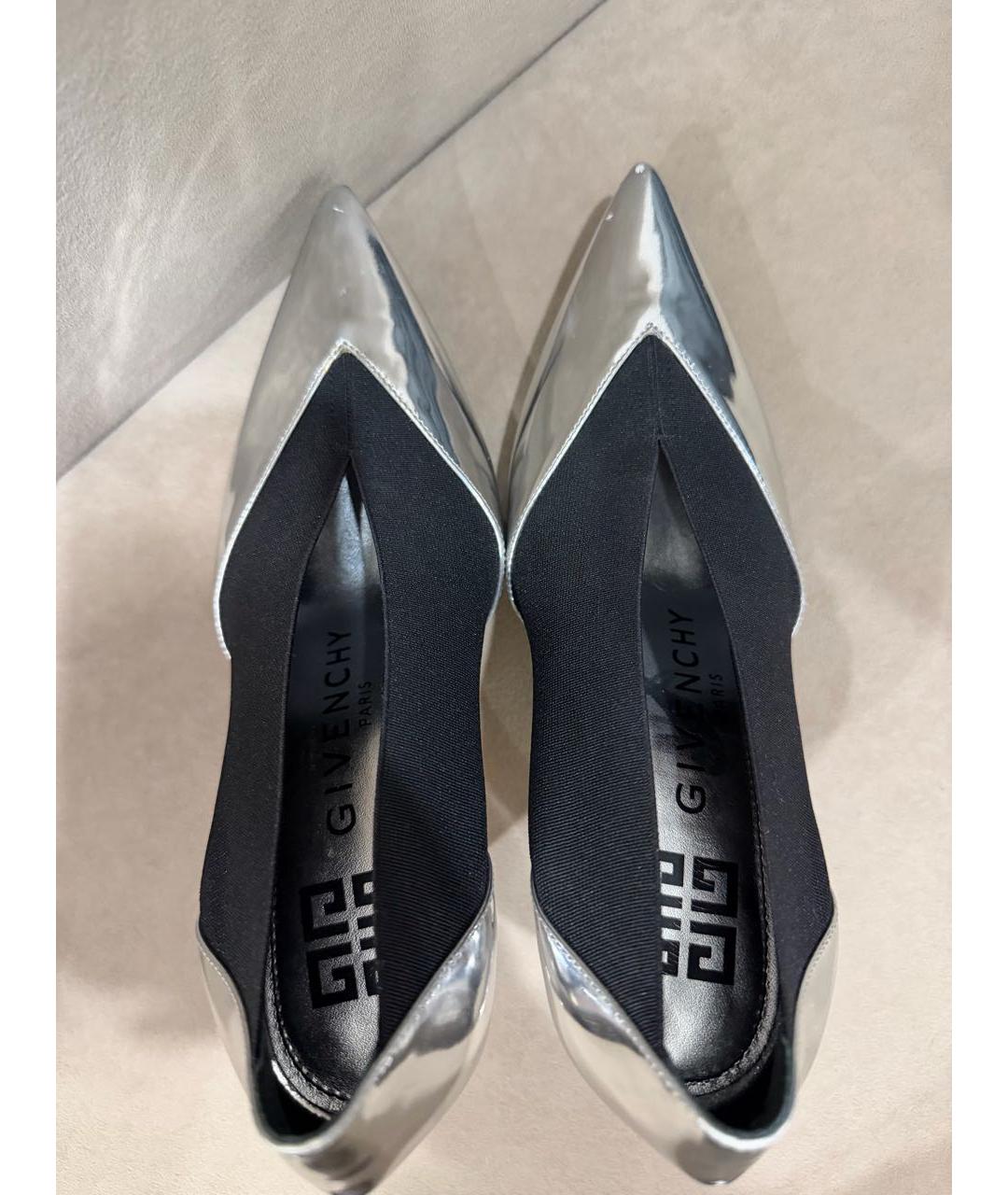 GIVENCHY Серебряные туфли из лакированной кожи, фото 3