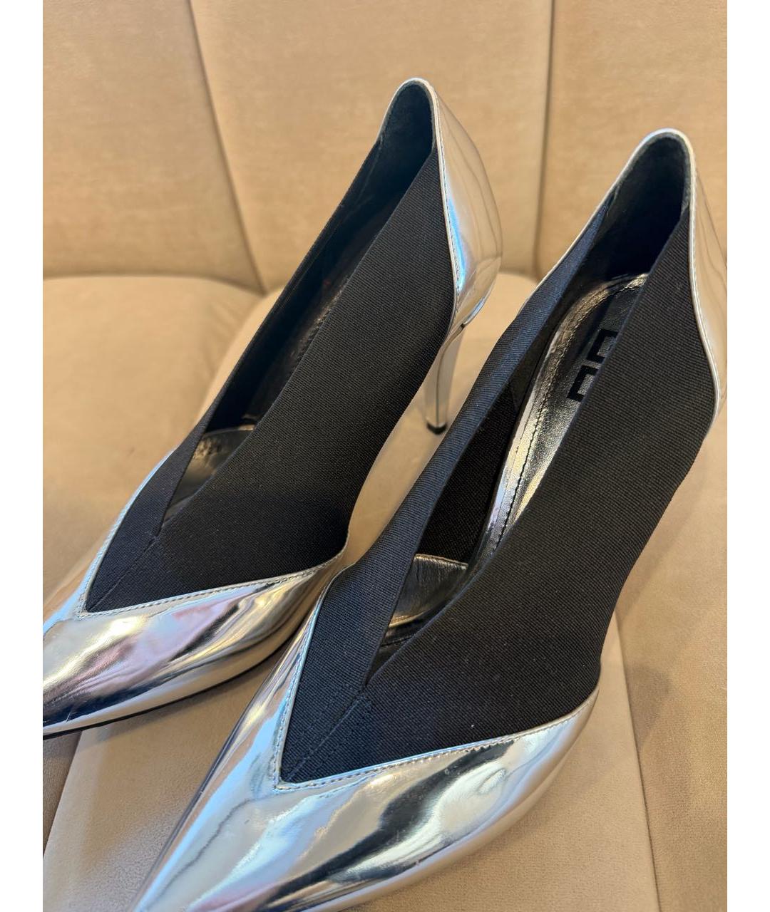 GIVENCHY Серебряные туфли из лакированной кожи, фото 7