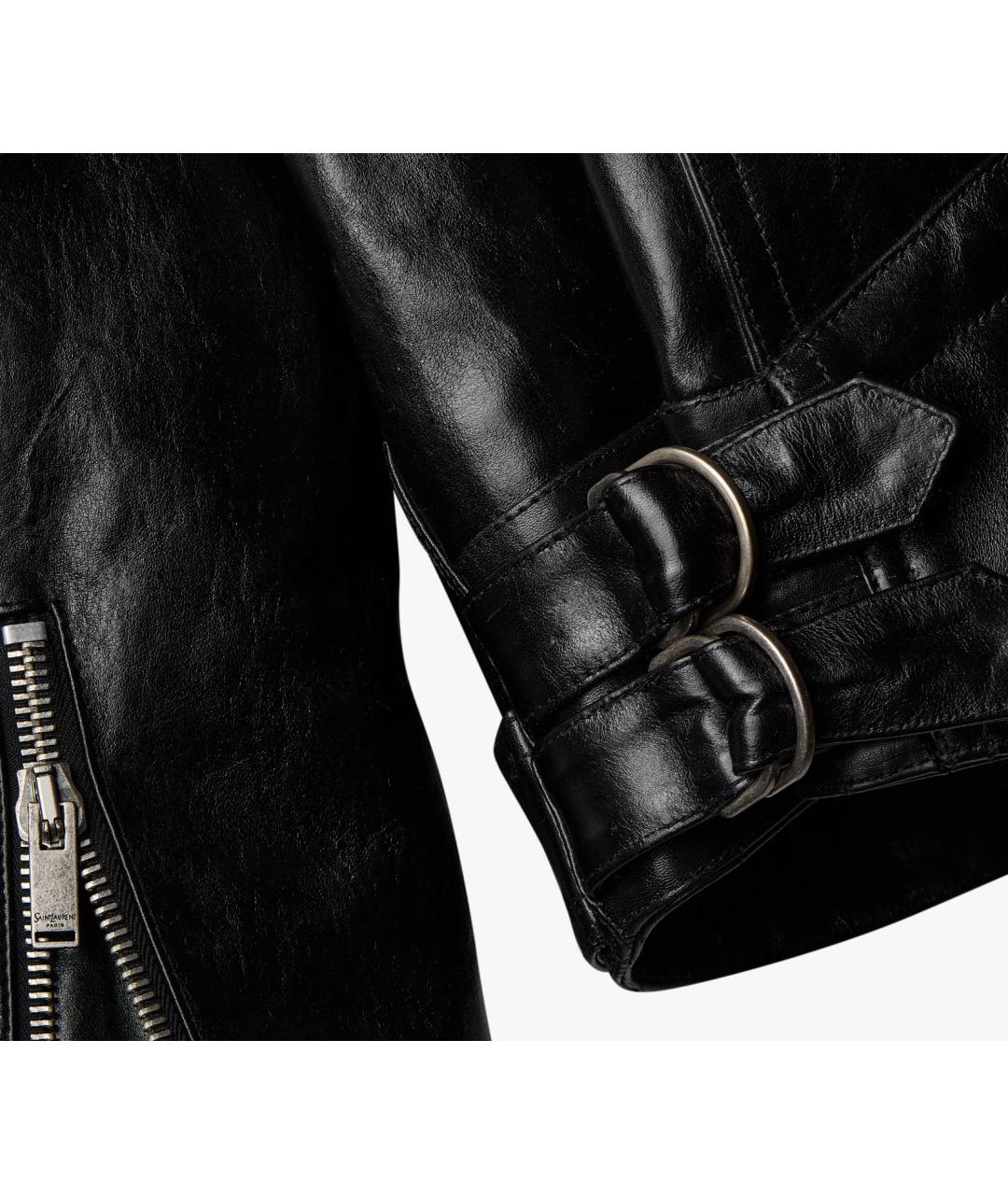 SAINT LAURENT Черная кожаная куртка, фото 5