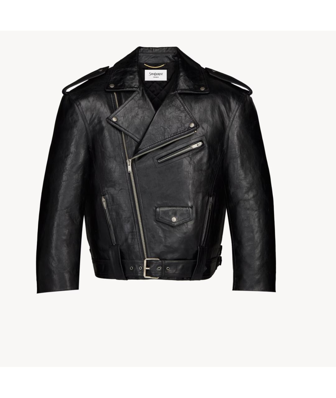 SAINT LAURENT Черная кожаная куртка, фото 7