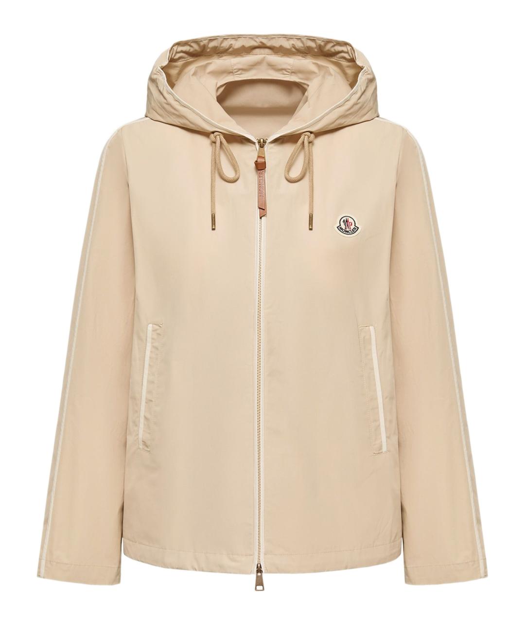 MONCLER Бежевая полиэстеровая куртка, фото 1