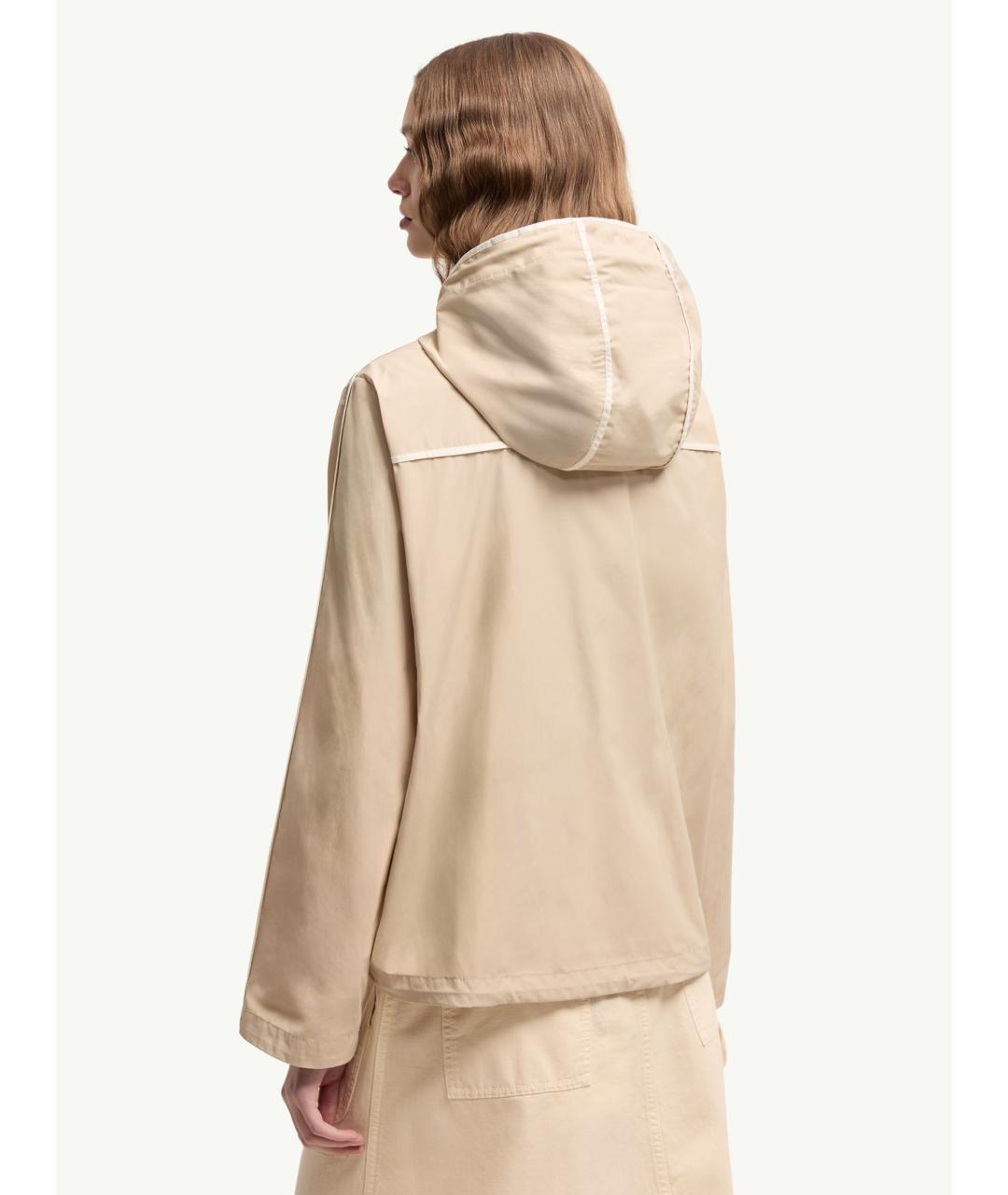 MONCLER Бежевая полиэстеровая куртка, фото 5