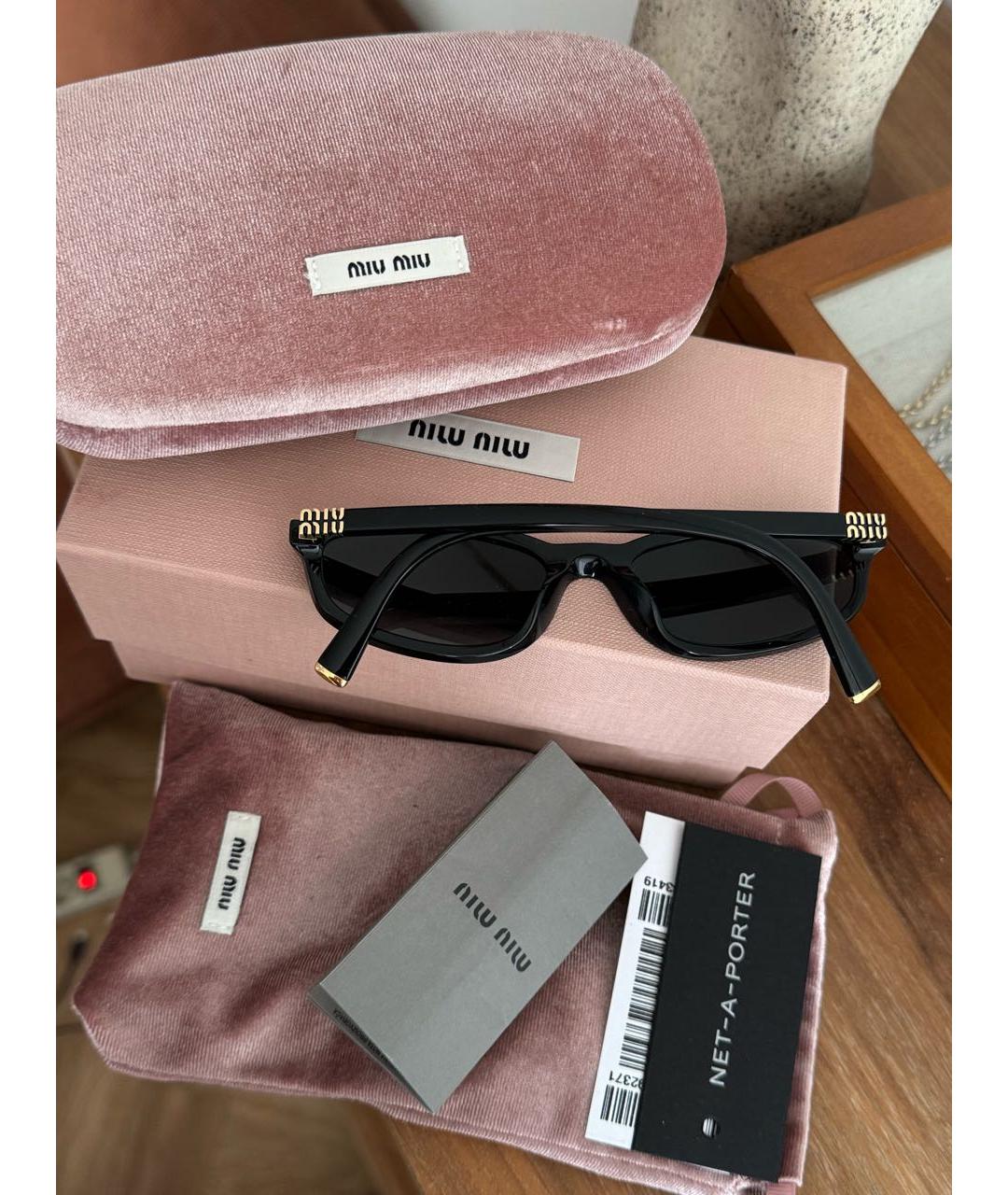 MIU MIU Черные пластиковые солнцезащитные очки, фото 5