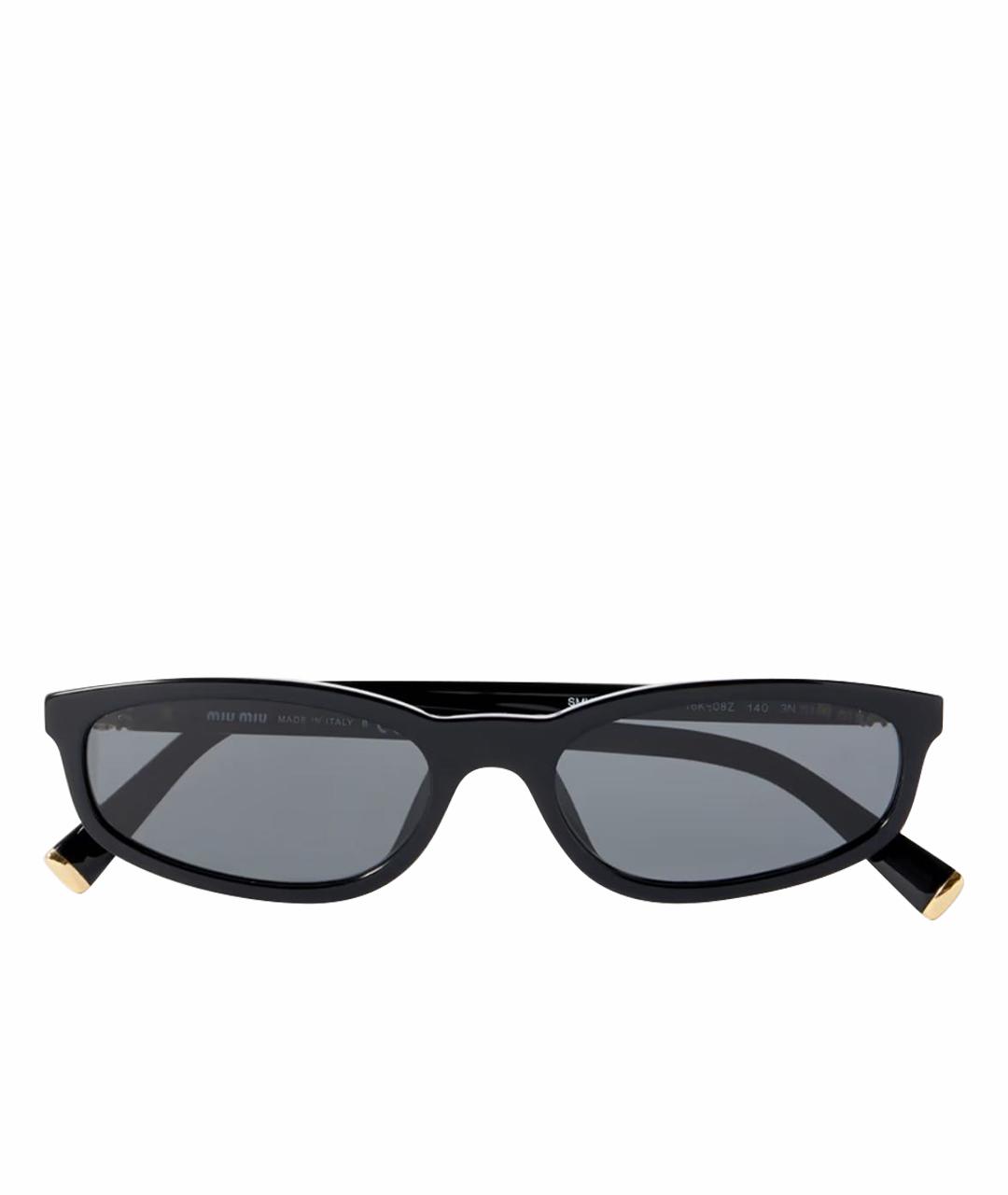 MIU MIU Черные пластиковые солнцезащитные очки, фото 1