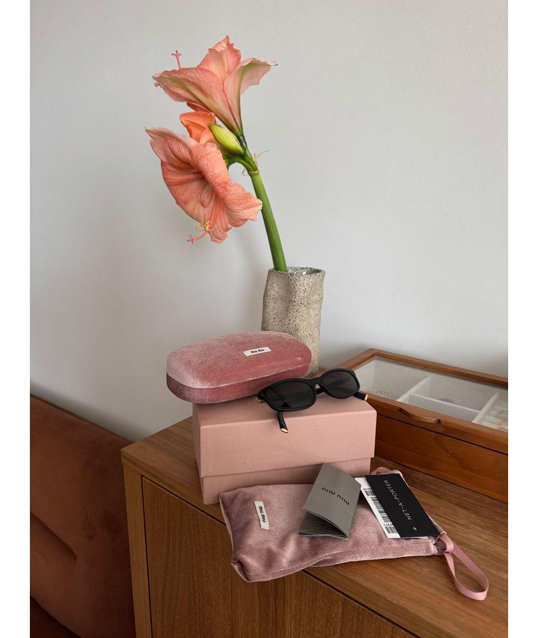 MIU MIU Черные пластиковые солнцезащитные очки, фото 6