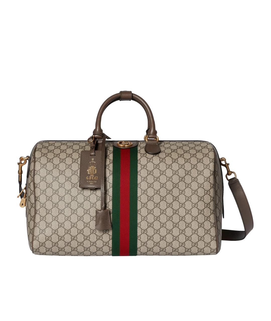 GUCCI Бежевая тканевая дорожная/спортивная сумка, фото 1