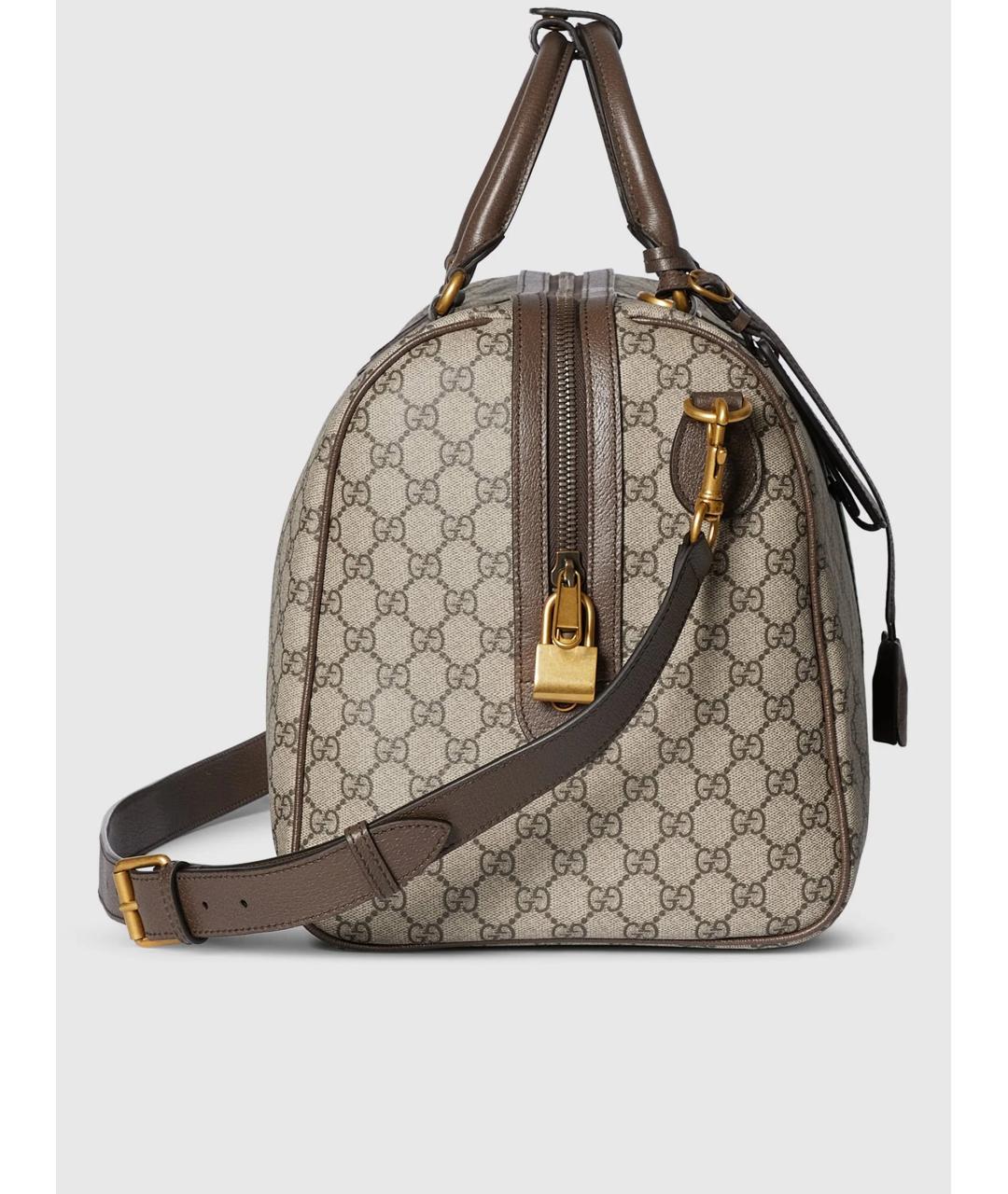 GUCCI Бежевая тканевая дорожная/спортивная сумка, фото 4