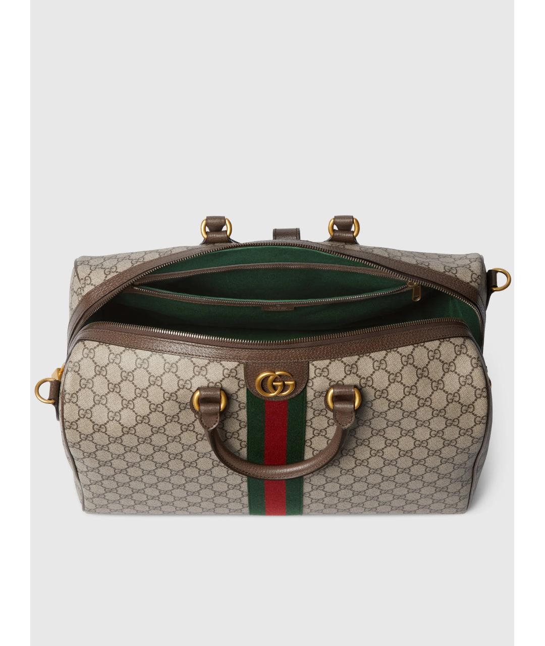 GUCCI Бежевая тканевая дорожная/спортивная сумка, фото 5