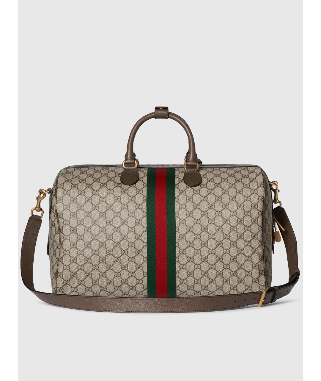 GUCCI Бежевая тканевая дорожная/спортивная сумка, фото 3