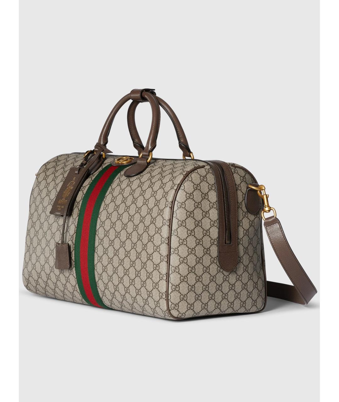 GUCCI Бежевая тканевая дорожная/спортивная сумка, фото 2